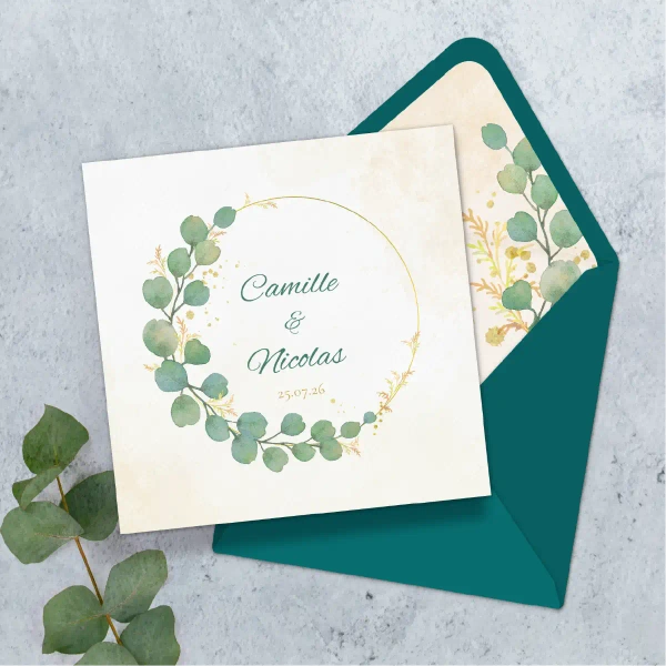 Invitation - Couronne d'eucalyptus