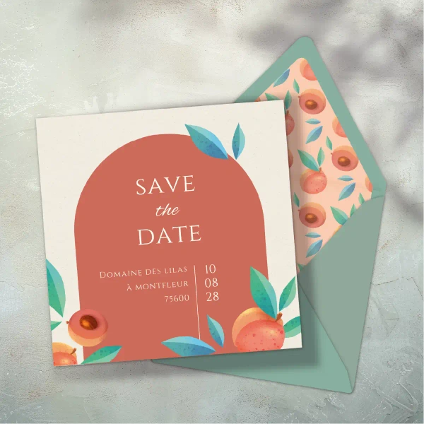 Save The Date - Coeur d'abricot