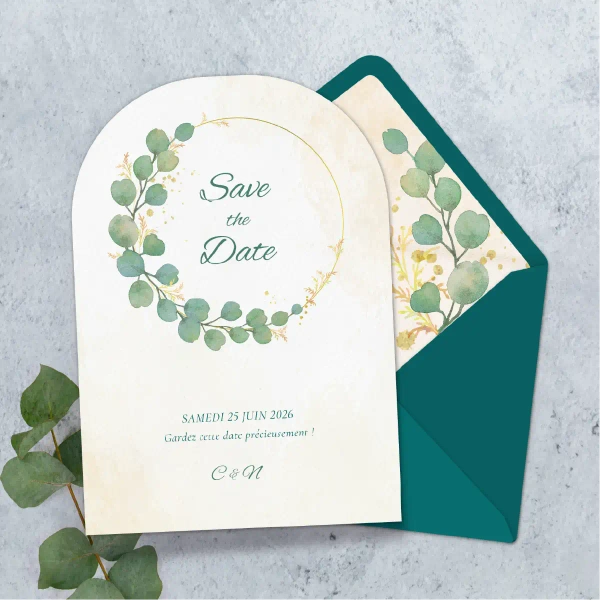 Save The Date - Couronne d'eucalyptus